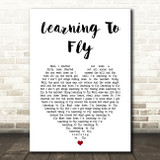 Tom Petty And The Heartbreakers Learning To Fly White Heart Song Lyric Art Print