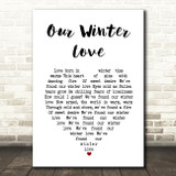 The Lettermen Our Winter Love White Heart Song Lyric Art Print