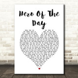 Metallica Hero Of The Day White Heart Song Lyric Art Print