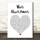 Picture This This Christmas White Heart Song Lyric Art Print