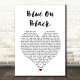 Five Finger Death Punch Blue On Black White Heart Song Lyric Art Print