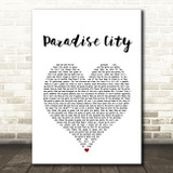 Guns N' Roses Paradise City White Heart Song Lyric Art Print