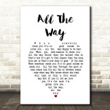 Billie Holiday All The Way White Heart Song Lyric Art Print