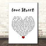 The Doors Love Street White Heart Song Lyric Art Print