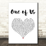 Liam Gallagher One of Us White Heart Song Lyric Art Print
