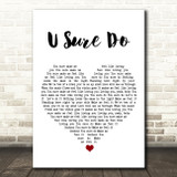 Strike U Sure Do White Heart Song Lyric Art Print