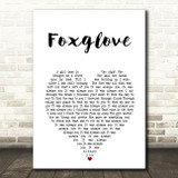 Murder by Death Foxglove White Heart Song Lyric Art Print