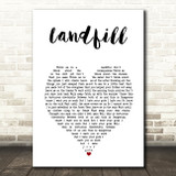 Daughter Landfill White Heart Song Lyric Art Print