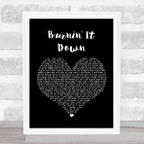 Jason Aldean Burnin' It Down Black Heart Song Lyric Wall Art Print
