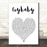 Lil Peep Crybaby White Heart Song Lyric Art Print