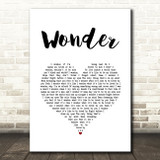 Shawn Mendes Wonder White Heart Song Lyric Art Print