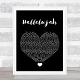 Jeff Buckley Hallelujah Black Heart Song Lyric Wall Art Print