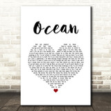 Lady Antebellum Ocean White Heart Song Lyric Art Print