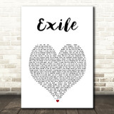 Taylor Swift Exile White Heart Song Lyric Art Print