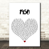 King Princess 1950 White Heart Song Lyric Art Print