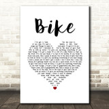 Pink Floyd Bike White Heart Song Lyric Art Print