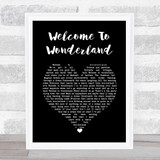 Anson Seabra Welcome To Wonderland Black Heart Song Lyric Wall Art Print