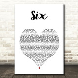 Six The Musical Six White Heart Song Lyric Art Print
