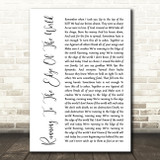 Marilyn Manson Running To The Edge Of The World White Script Song Lyric Art Print