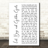 Jim Steinman Lost Boys and Golden Girls White Script Song Lyric Art Print