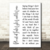 Charlie Burg PlantedInMyMind.Memo White Script Song Lyric Art Print