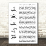 Metallica Whiskey In The Jar White Script Song Lyric Art Print