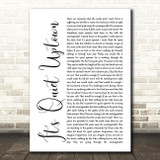 Original Broadway Cast Of Hamilton It's Quiet Uptown White Script Song Lyric Art Print