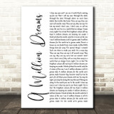 The Greatest Showman A Million Dreams White Script Song Lyric Art Print