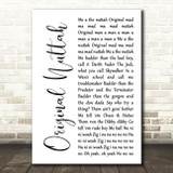 Chase and Status Original Nuttah White Script Song Lyric Art Print