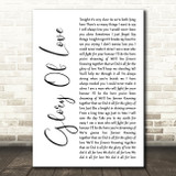 Peter Cetera Glory Of Love White Script Song Lyric Art Print
