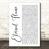 The Bangles Eternal Flame White Script Song Lyric Art Print