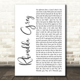 Max Boyce Rhondda Grey White Script Song Lyric Art Print