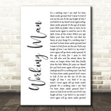 David Alexander Working Man White Script Song Lyric Art Print