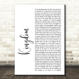 Carrie Underwood Kingdom White Script Song Lyric Art Print