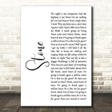 Whiskey Myers Stone White Script Song Lyric Art Print