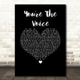 John Farnham You're The Voice Black Heart Song Lyric Wall Art Print