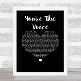 John Farnham You're The Voice Black Heart Song Lyric Wall Art Print