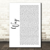 Cardi B WAP White Script Song Lyric Art Print
