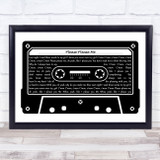 The Beatles Please Please Me Black & White Music Cassette Tape Wall Art Gift Song Lyric Print