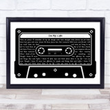 The Beatles In My Life Black & White Music Cassette Tape Decorative Gift Song Lyric Print