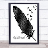 Jack Johnson My Little Girl Black & White Feather & Birds Decorative Gift Song Lyric Print