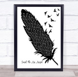 Scorpions Send Me An Angel Black & White Feather & Birds Decorative Gift Song Lyric Print