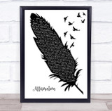 Savage Garden Affirmation Black & White Feather & Birds Decorative Gift Song Lyric Print