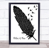 Neil Reid Mother of Mine Black & White Feather & Birds Decorative Gift Song Lyric Print