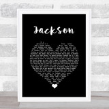 Johnny Cash Jackson Black Heart Song Lyric Wall Art Print