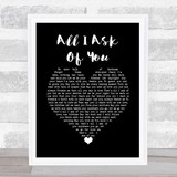 Josh Groban All I Ask Of You Black Heart Song Lyric Wall Art Print