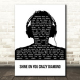 Pink Floyd Shine On You Crazy Diamond Black & White Man Headphones Gift Song Lyric Print