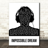 Luther Vandross Impossible Dream Black & White Man Headphones Song Lyric Print