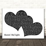 The Cadillac Three Runnin' Red Lights Landscape Black & White Two Hearts Wall Art Song Lyric Print