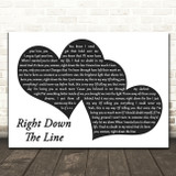Gerry Rafferty Right Down The Line Landscape Black & White Two Hearts Wall Art Song Lyric Print